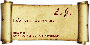 Lövei Jeromos névjegykártya